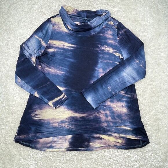 Soft Surroundings Blue Tie Dye Cowl Neck Tunic Pullover Top - Picture 1 of 7